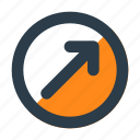 arrow, chevron, circle, direction, right, shape, upper