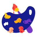 palette, paint, art, stickers, sticker