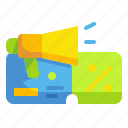 commerce, coupon, discount, megaphone, promotion, shopping, voucher