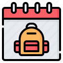 back to school, school, education, class, backpack, bag, calendar