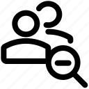 multiple, user, zoom, out, lens, minus
