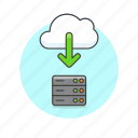 cloud, download, server, arrow, file, save, technology