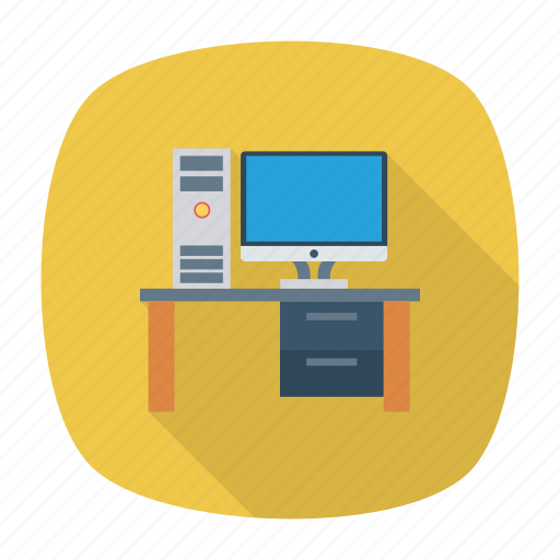 Computer, desk, device, office, power, table, technology icon - Download on Iconfinder