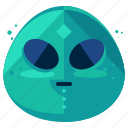 alien, emoji, emoticon, emotion, face, smiley