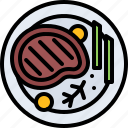 steak, meat, plate, food, restaurant, cooking