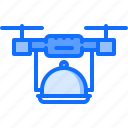 cloche, delivery, drone, eat, food, restaurant