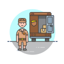 logistic, mailman, truck, cargo, transport, vehicle, delivery