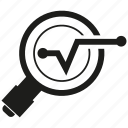 analysis, analytics, chart, data, graph, magnifier glass, search