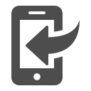 arrow, call, download, inbox, mobile phone, phone, smartphone